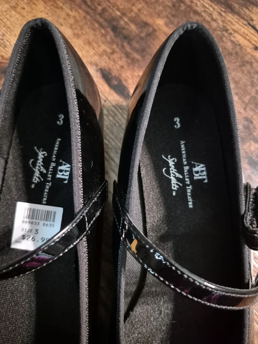 NWT ABT Girls' Patent Size 3 Mary Jane Dress Dance Tap Shoes in Black